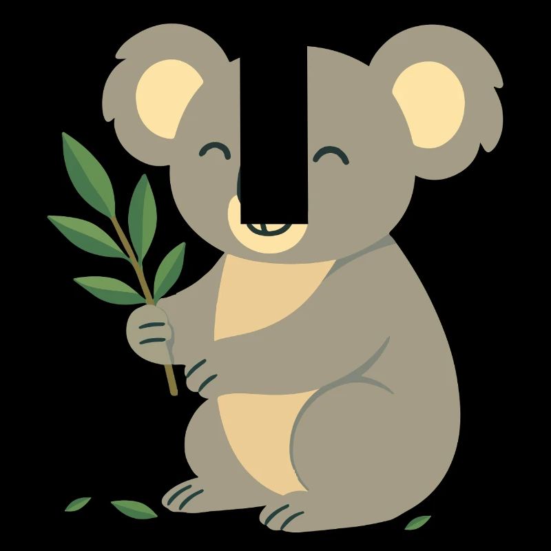 Lächelnder Koala mit Eukalyptus