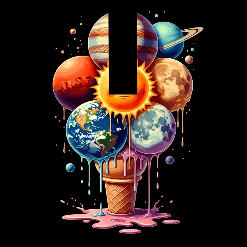 Cream Planet Waffle Système solaire de crème glacée