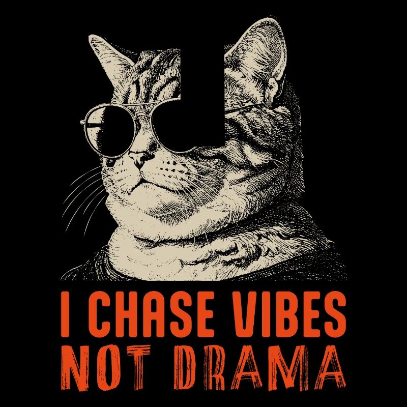Je chasse les vibrations, pas le drame - chat détendu