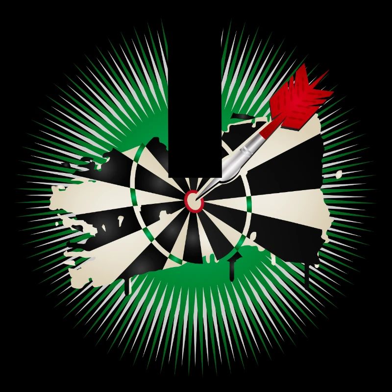 Graffiti style dartboard with hit