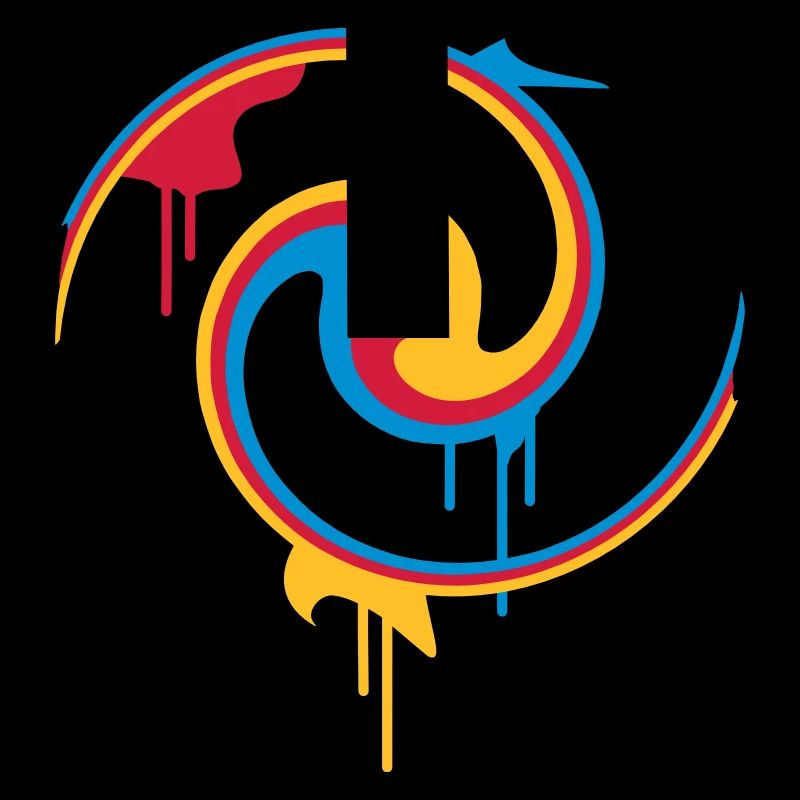 Spirale de couleur colorée avec style graffiti