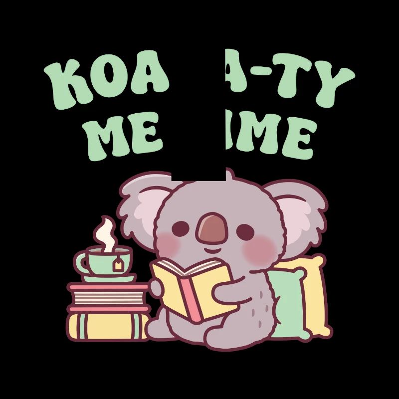 Niedlicher Koala, der ein Buch liest Koala-ty Me Zeit Wortspiel