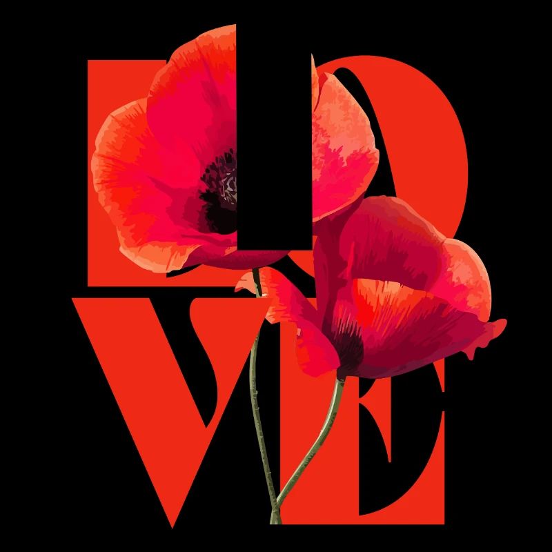 Lebendiges Mohnblumen-Kunstdesign