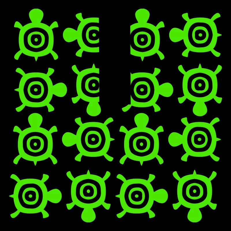 Turtles Pattern Many Decorative Circles Logo