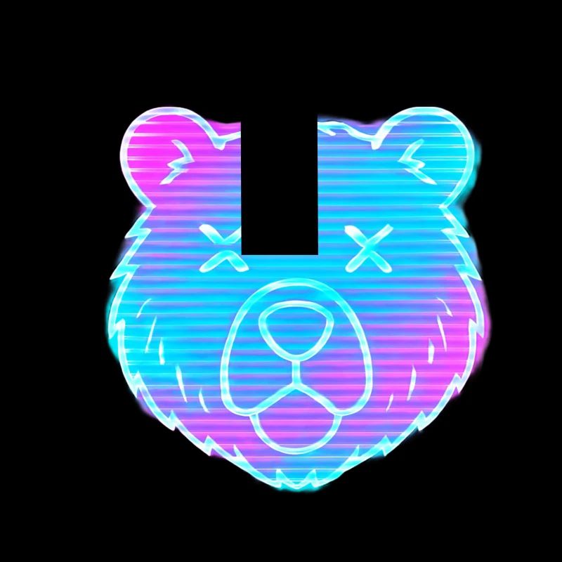 Neon Bärenkopf Gradient
