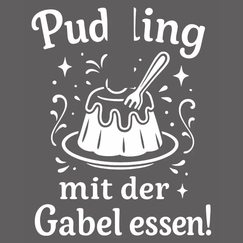 Pudding mit der Gabel Essen
