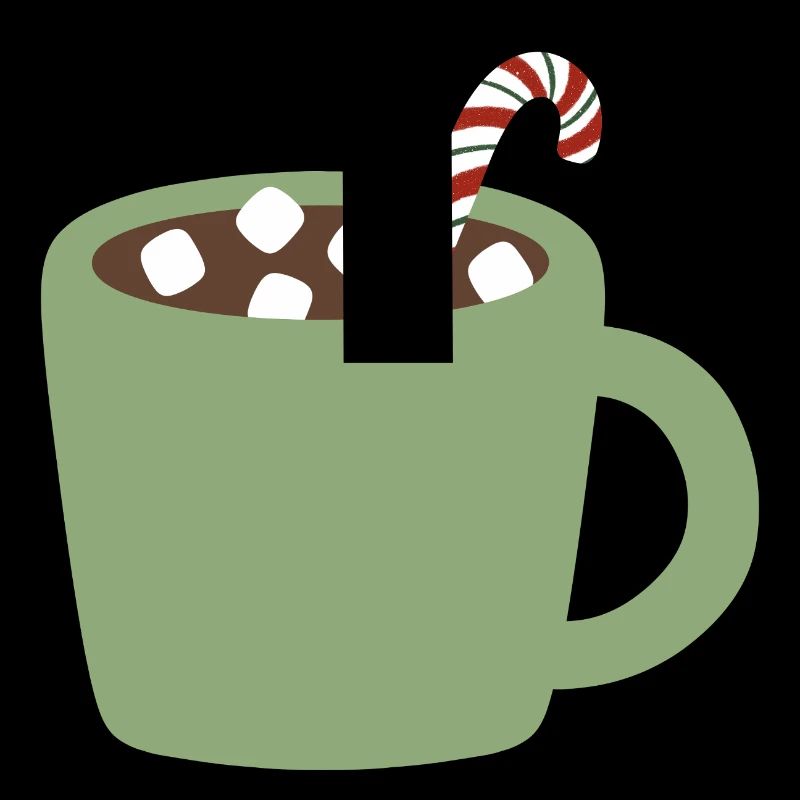 Mug Vert Cacao avec Canne de Noël