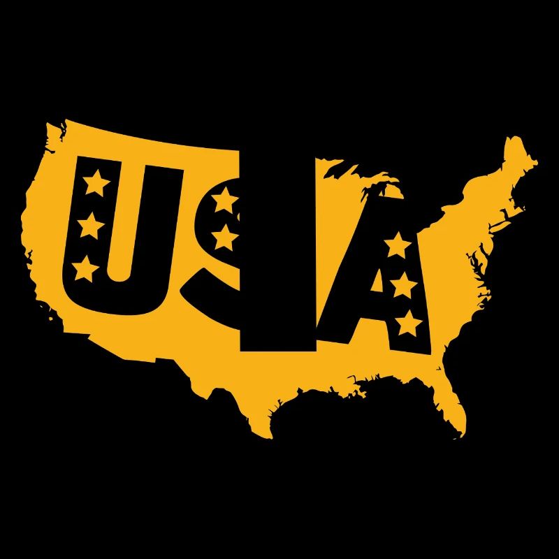 USA Map Emblem with Stars