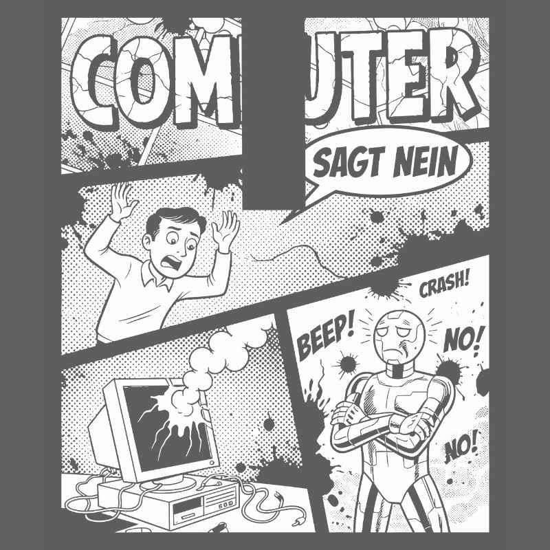 Retro Computer Comic Sagt Nein