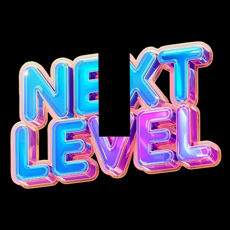 Next Level 3D Text — Bold Gradient Design