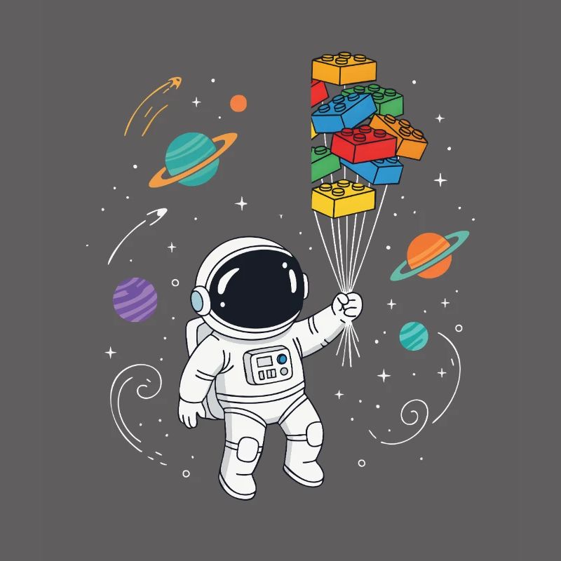 Blocs de construction d’astronautes Construction de briques spatiales