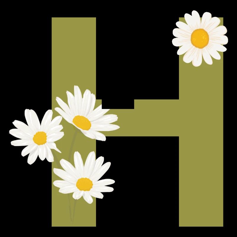 Buchstabe h grüne Gänseblümchen