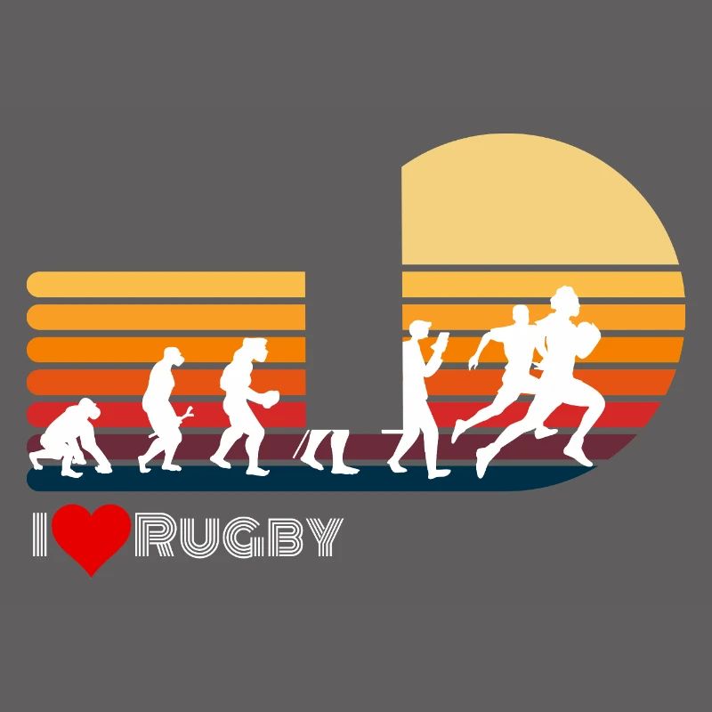 Rugby Rétro Evolution Coucher de soleil
