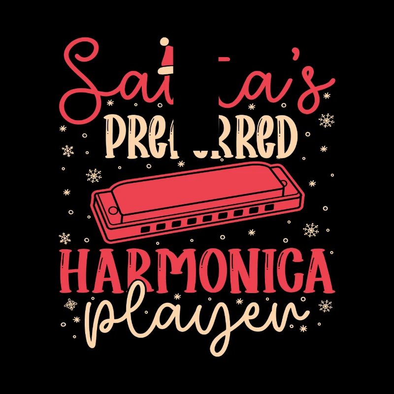 Funny Harmonica Player Santa´s Preferred Harmonica