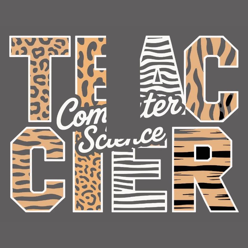 Computer Science Lehrer Tiermuster Stil