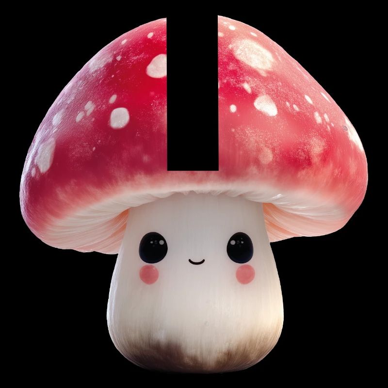Champignon Kawaii avec visage