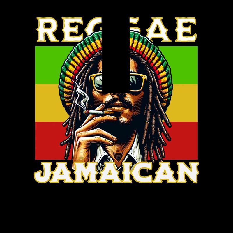 Reggae Jamaican Rasta Art mit cooler Dreadlock Fig