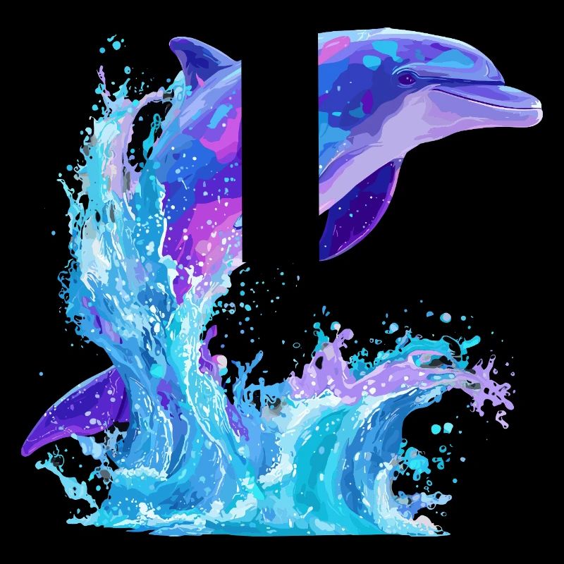 Colored Dolphin Splash