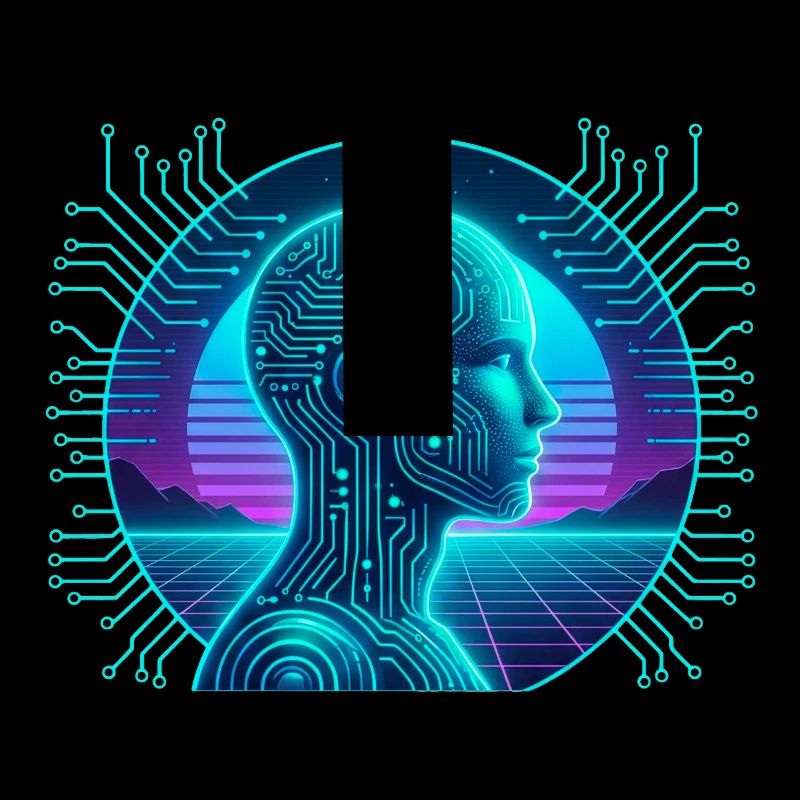 Artificial Intelligence Cyberpunk Neon Circuit