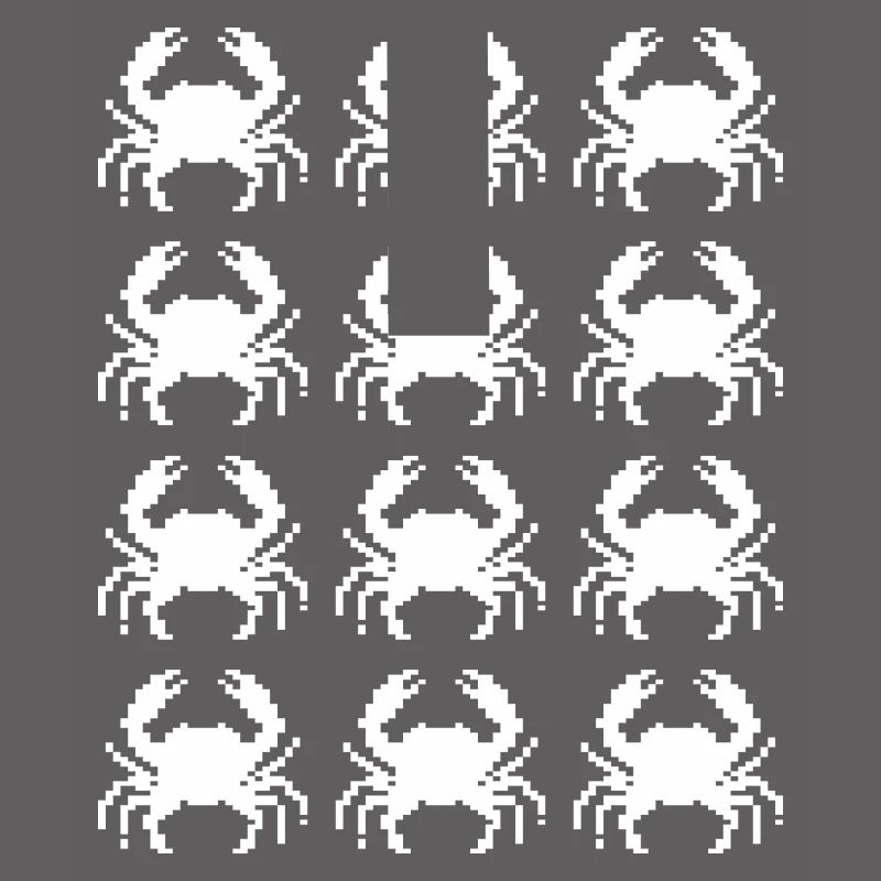 Crab Pixel Pattern Repeat