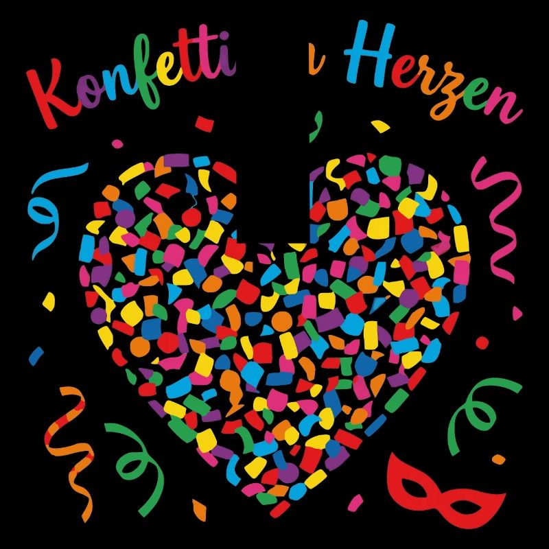 Confettis de carnaval et de carnaval dans le cœur Sweat à capuche à pull