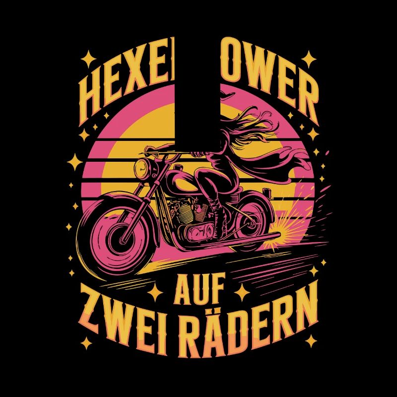Witch Power On Two Wheels Motorcycle Witch Retro