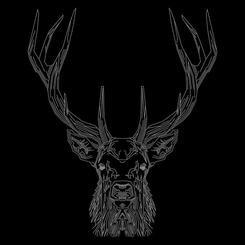 Tech Deer – Geometrischer Hirsch in Grau