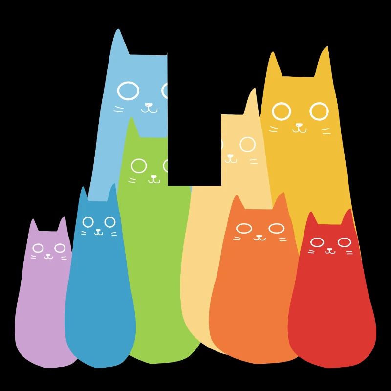 Bunte Katzen Katze Regenbogen