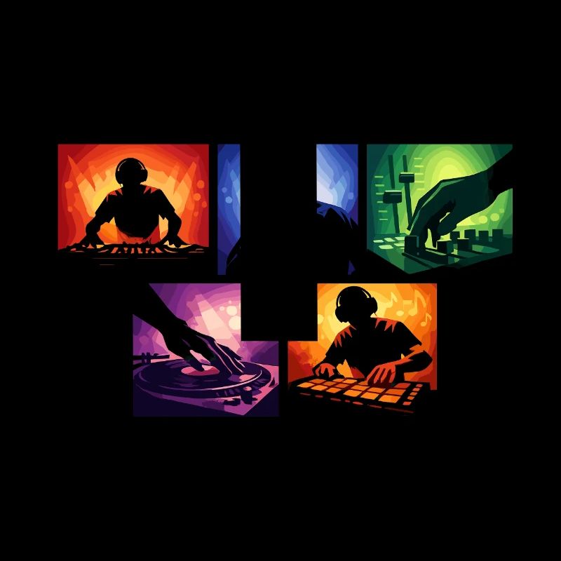 Light Silhouettes DJ Set Collage