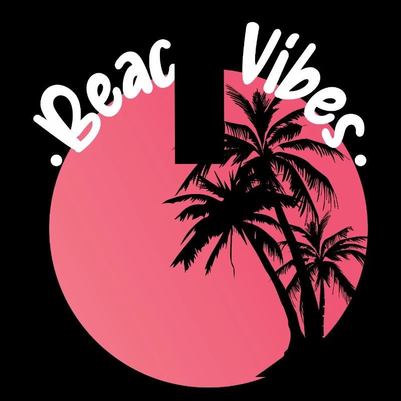 Beach Vibes Palm Sunset Design