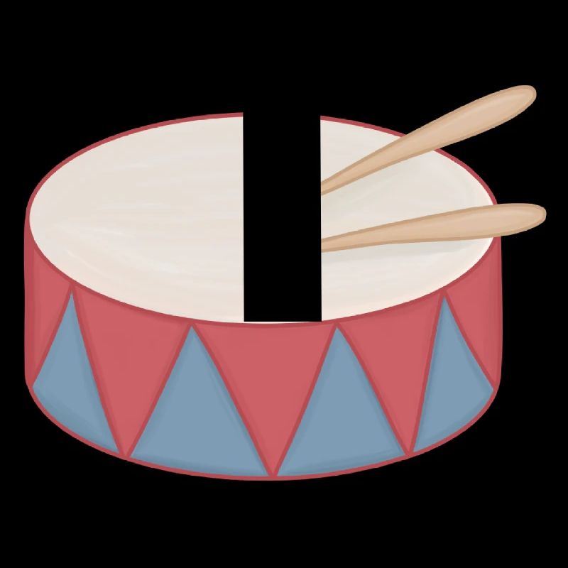 Cartoon Drum with Triangle Decor