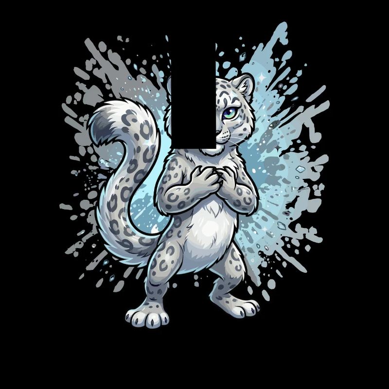 Schneeleopard Jungtier Splash