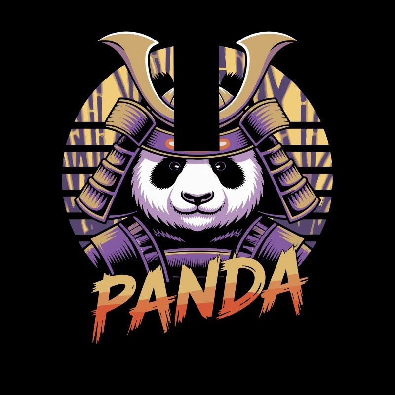 Kriegerischer Panda Samurai Illustration