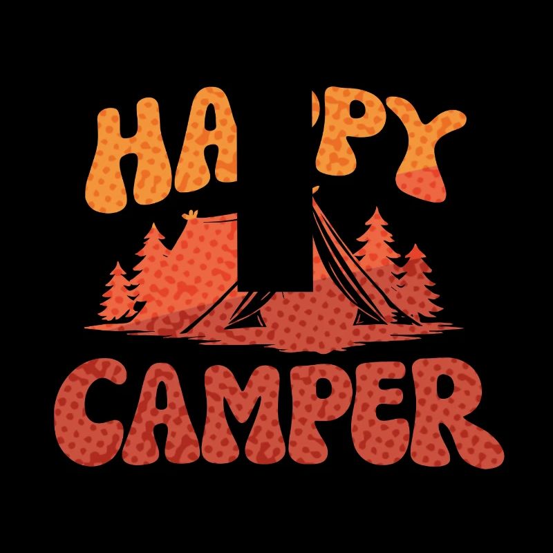 Fröhlicher Camper Lager-Print