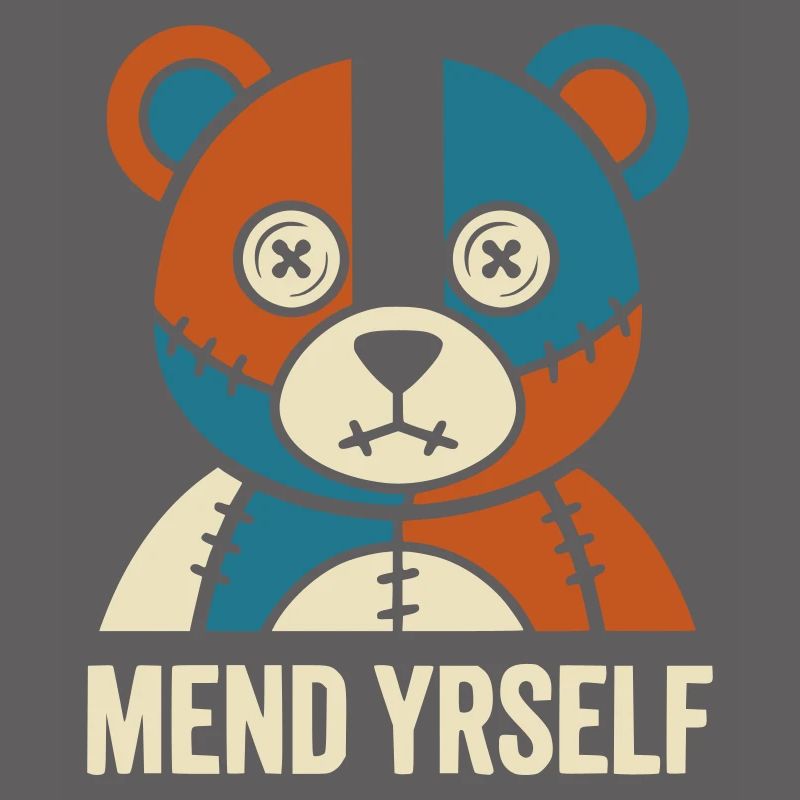 Patchwork Bear : points de suture et contraste