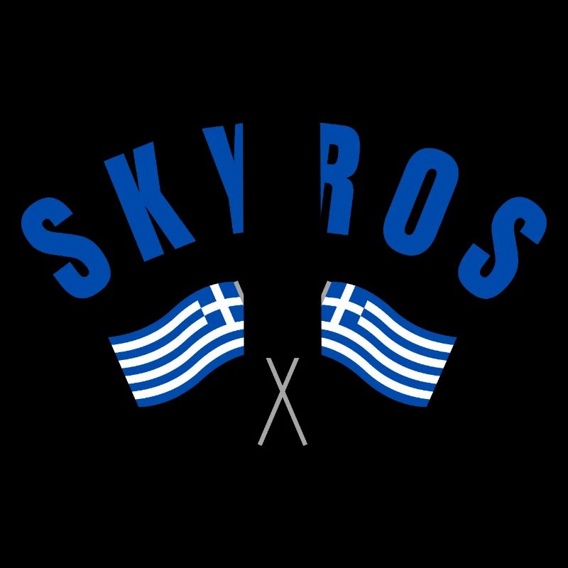 Drapeaux croisés grecs de Skyros