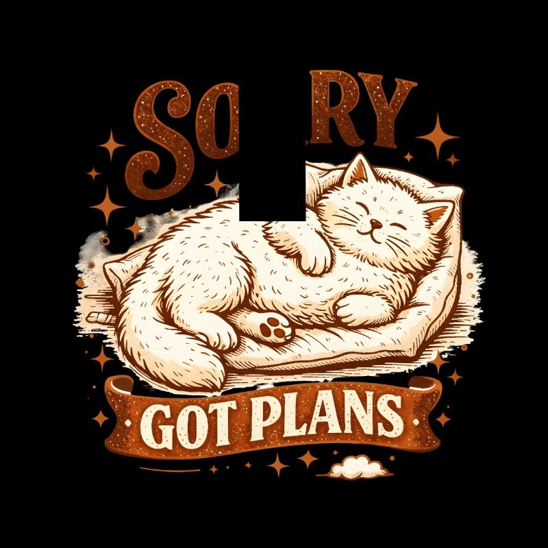 Le chat dort : Désolé, j’ai des plans Procrastination