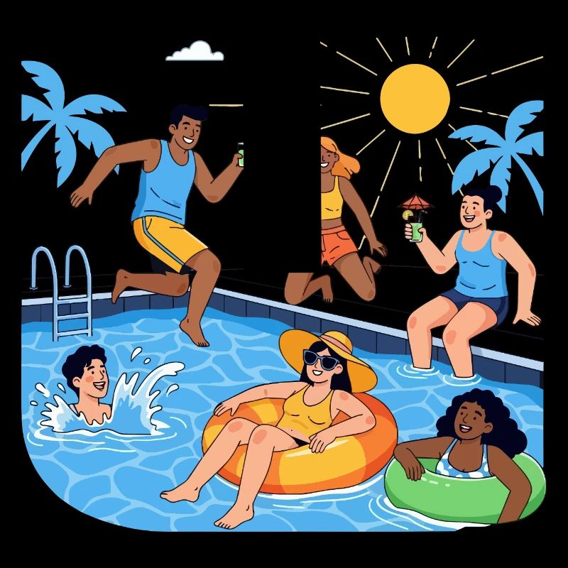 Sommerspaß am Pool Party Gute Laune