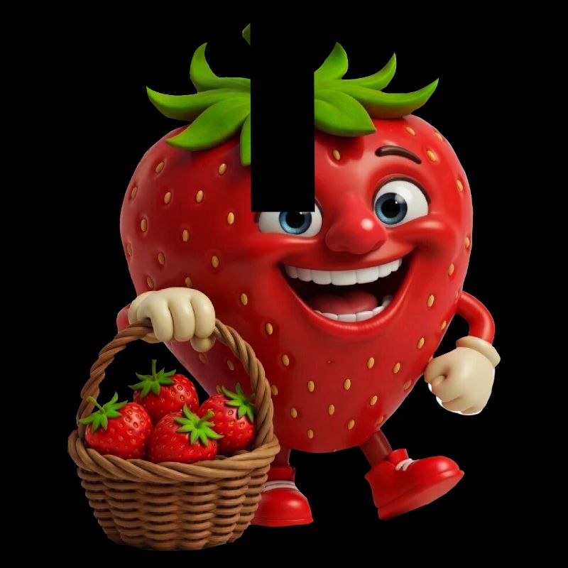 Erdbeere mit Gesicht