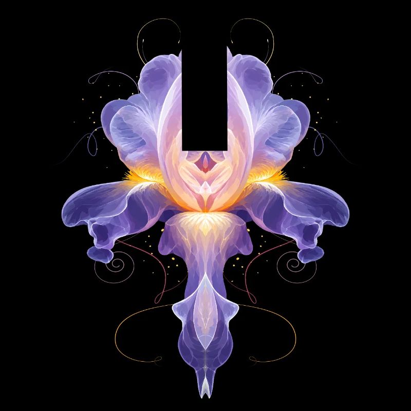 Abstrakte Iris Blüte Leuchtendes Florales Design