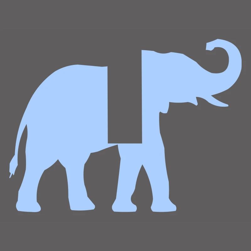 Blauer Elefantenumriss