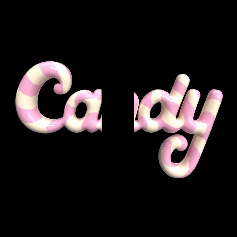 Candy Schriftzug – 3D Render Süßigkeiten Style