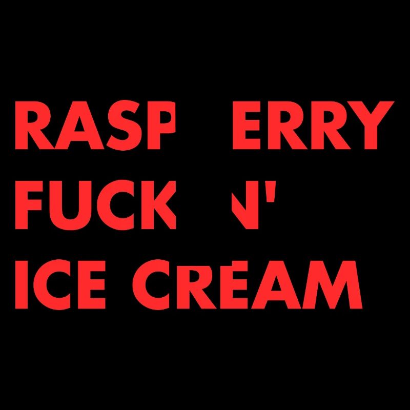 Himbeer Eis - roter Schriftzug