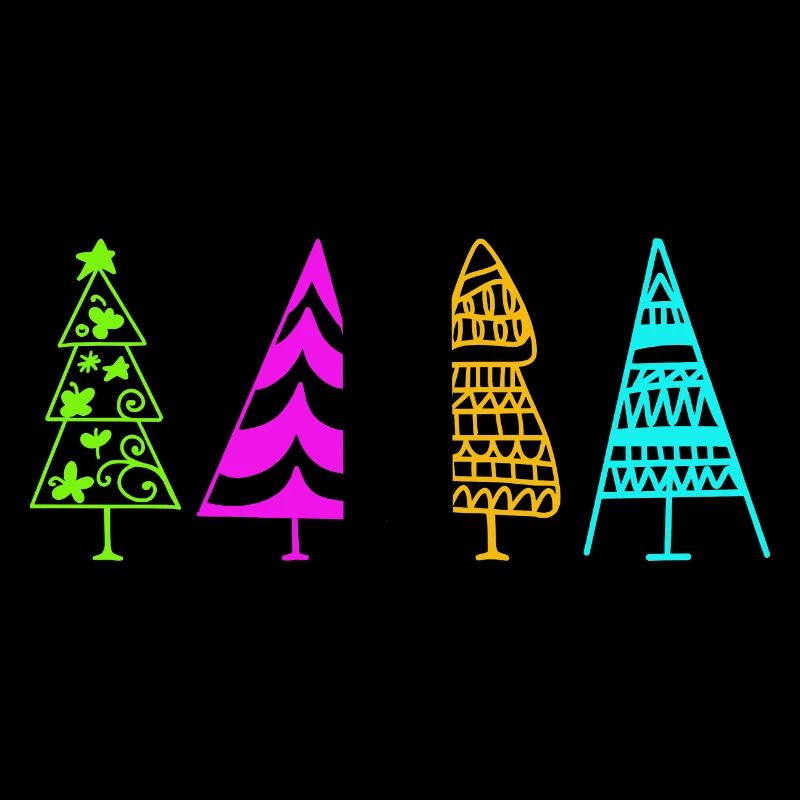 Bunte Weihnachtsbaum-Illustration