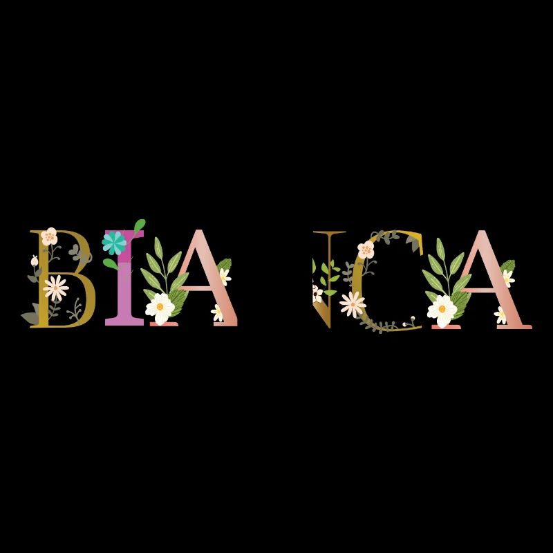 BIANCA Nom décoré de fleurs