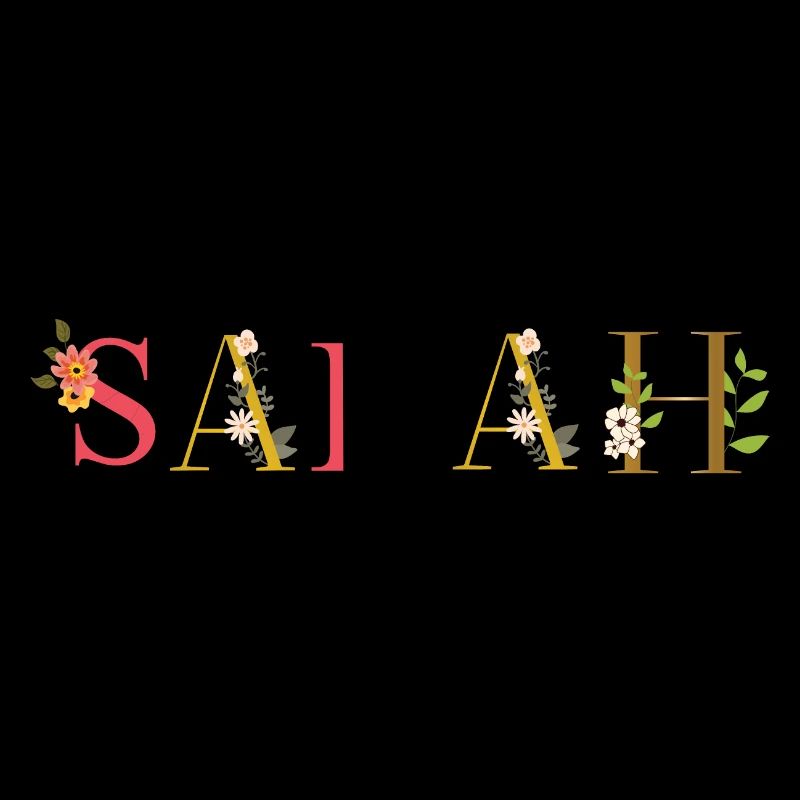 Le nom de SARAH décoré de fleurs