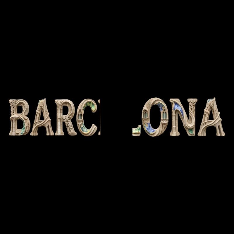 Typographie de Barcelone avec architecture méditerranéenne