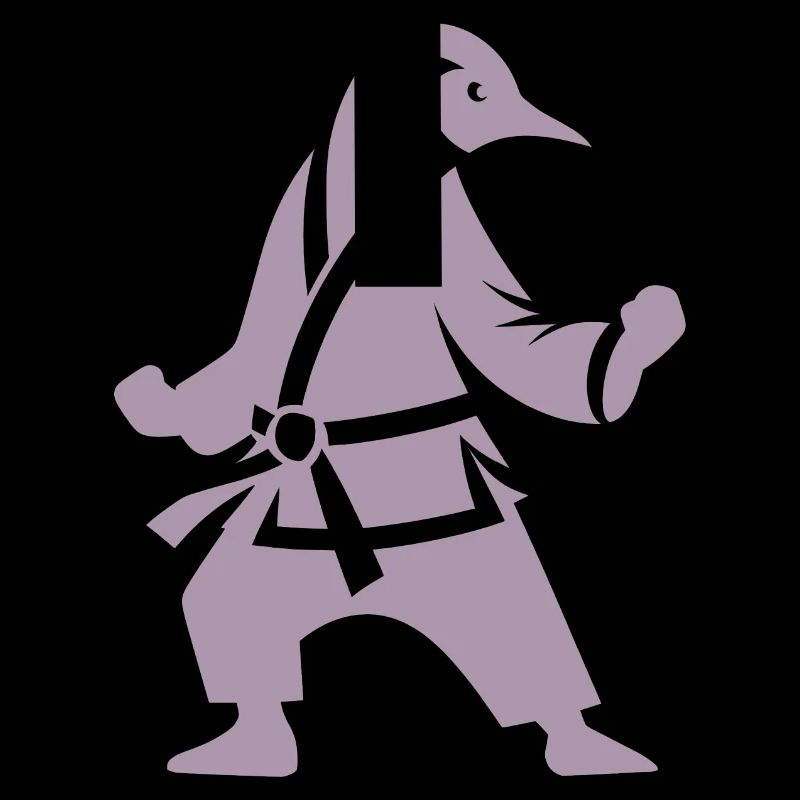 Pinguin Karate Kampfkunst Silhouette
