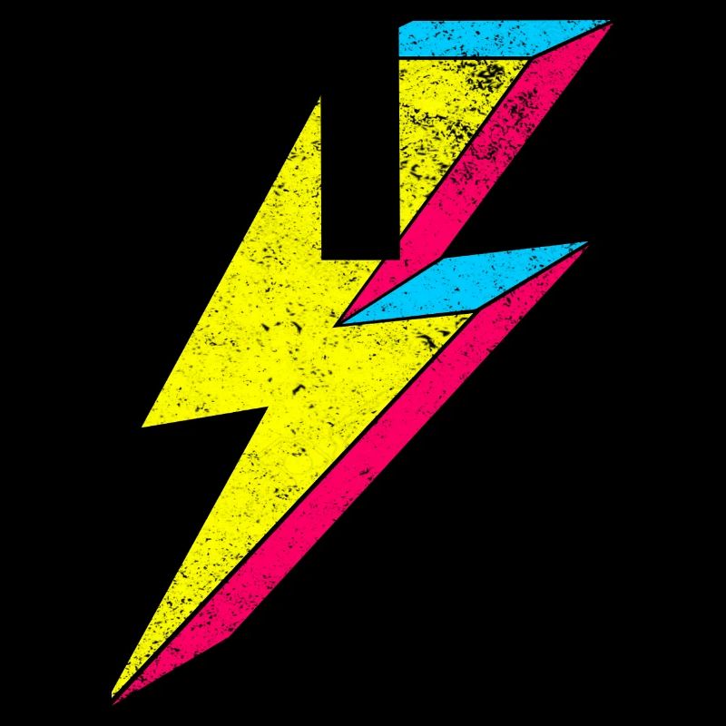 Neon Blitz Lightning Design 70s 80s