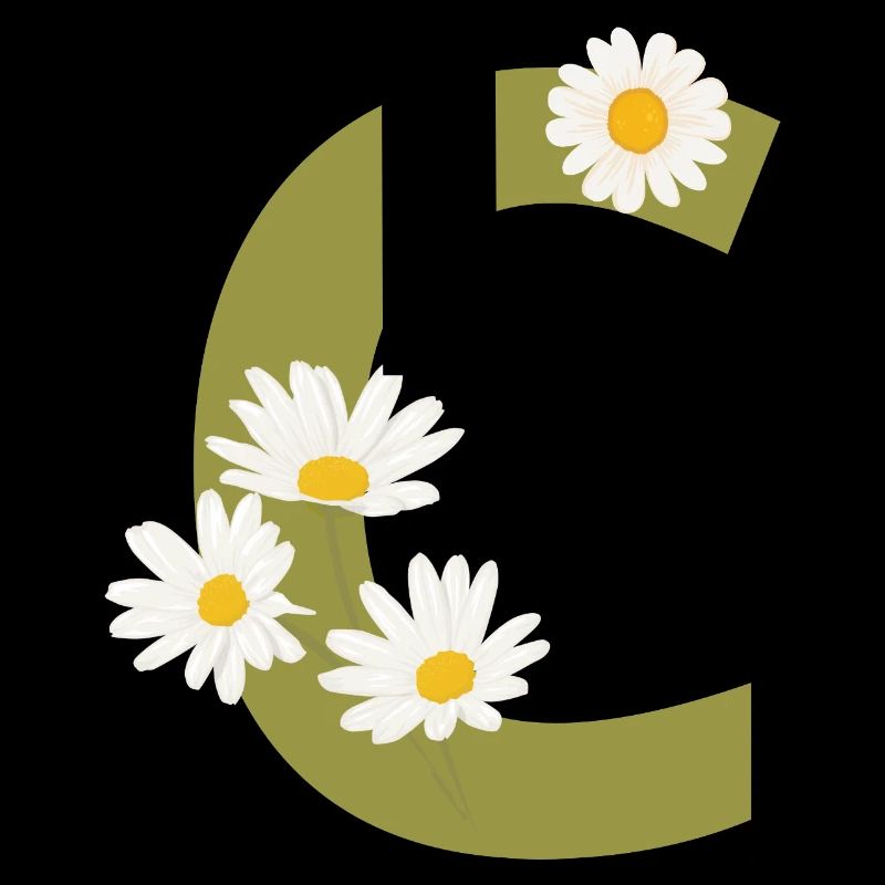 Buchstabe c grüne Gänseblümchen